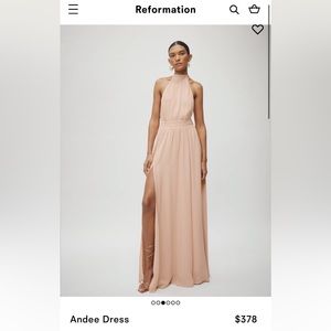 Reformation Andee dress in Champagne